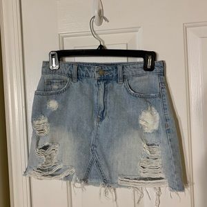 Hollister High-Rise Light Denim Miniskirt